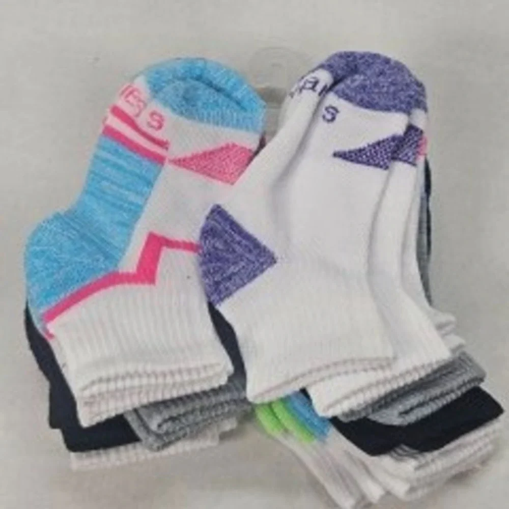 Hanes Cool Comfort Mesh Athletic Socks Ankle Cut Multi Color Girls 12 Pack Sz S‎